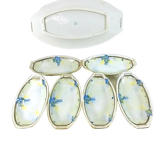 Vtg Nippon Sushi Condiment Platter With 6 Sauce Dishes Hand Painted Je-Oh China - Picture 10 of 11